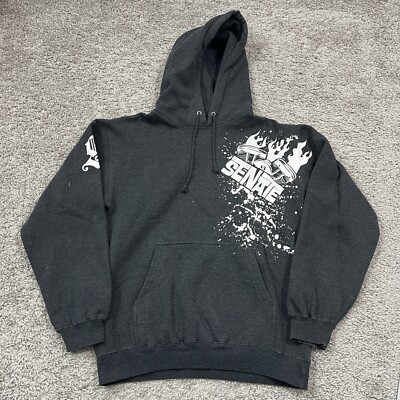 Vintage 90s SENATE Brand Aggressive Inline Skate Hoodie Mens Size Small Gray