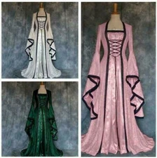 Renaissance Medieval Costume Cosplay Dress Women Princess Dress Adult