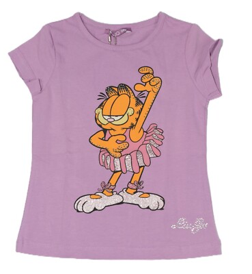 Liu Jo Baby Mädchen T-Shirt, Farbe Flieder, Motiv: Garfield Tutu
