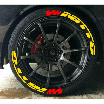 Permanent Tire Lettering NITTO Sticker 1.06'' 14''-22'' Yellow Decals 8 Kits