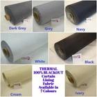 BLACKOUT CURTAIN LINING FABRIC Thermal and 100% Blackout in 7 colours