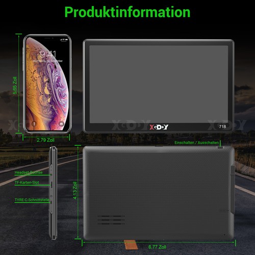 XGODY 7 Zoll Navigationsgerät Navigation Für LKW PKW BUS GPS Navi 8GB+256MB POIs - Bild 12 von 13