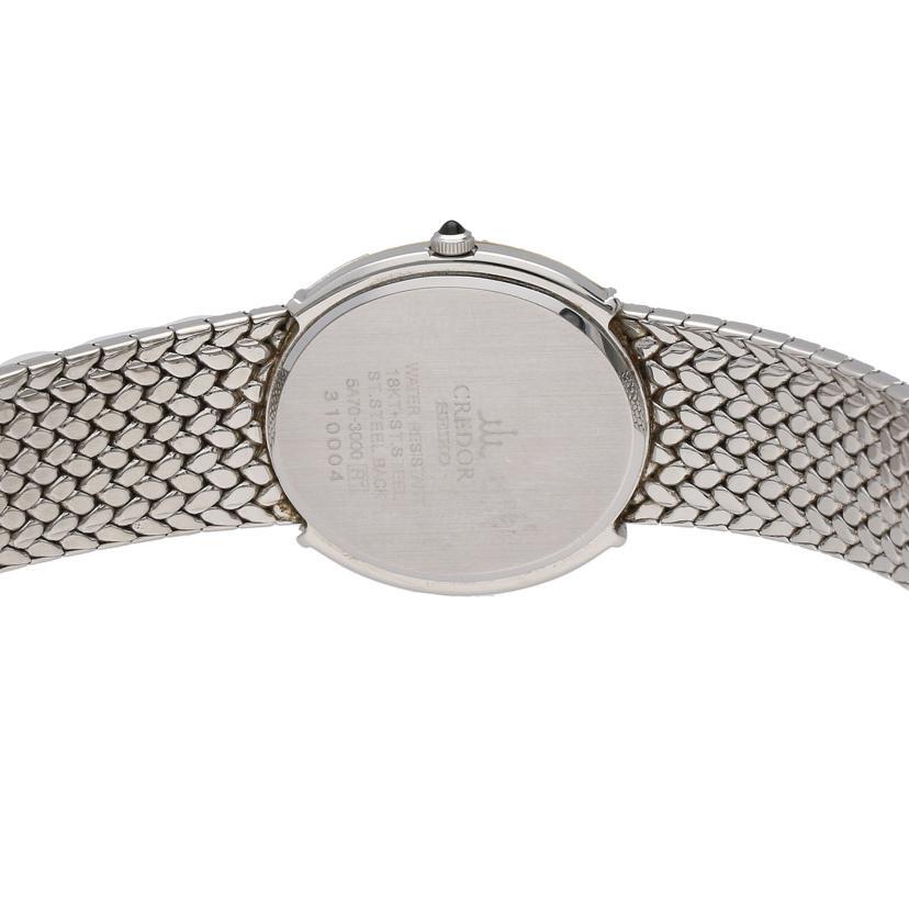 【美品】SEIKO CREDOR 5A70-0BP0 SEIKO CREDOR SIGNO 5A70-0BP0 diamond Blue shell Dial Quartz