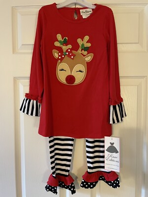 RARE EDITIONS Toddler Girl 6X Christmas Reindeer Leggings