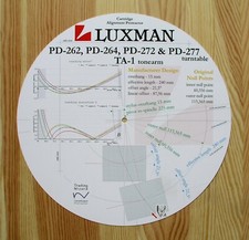 Luxman PD-262 / 264 / 272 / 277  TA-1 Tonearm Cartridge Alignment Protractor