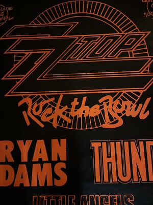 Vintage Original Poster ZZTop rock the bowl Bryan Adams Thunder ZZ