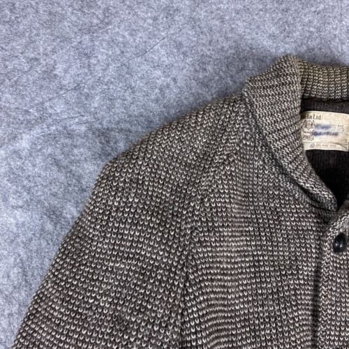 Maglione vintage Hilda Ltd uomo cardigan lana marrone medio foderato con bottoni maglia - Foto 9 di 21