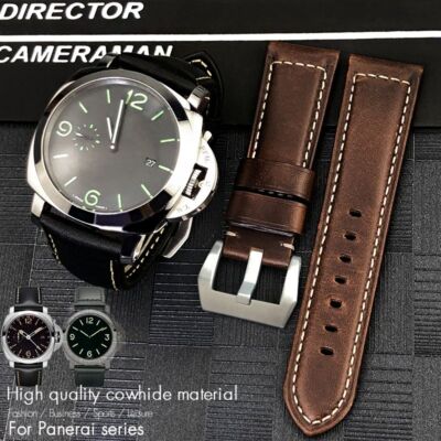Retro-Stil Leder Uhrenarmband für Panerai LUMINOR PAM111 PAM 441 handgefertig...