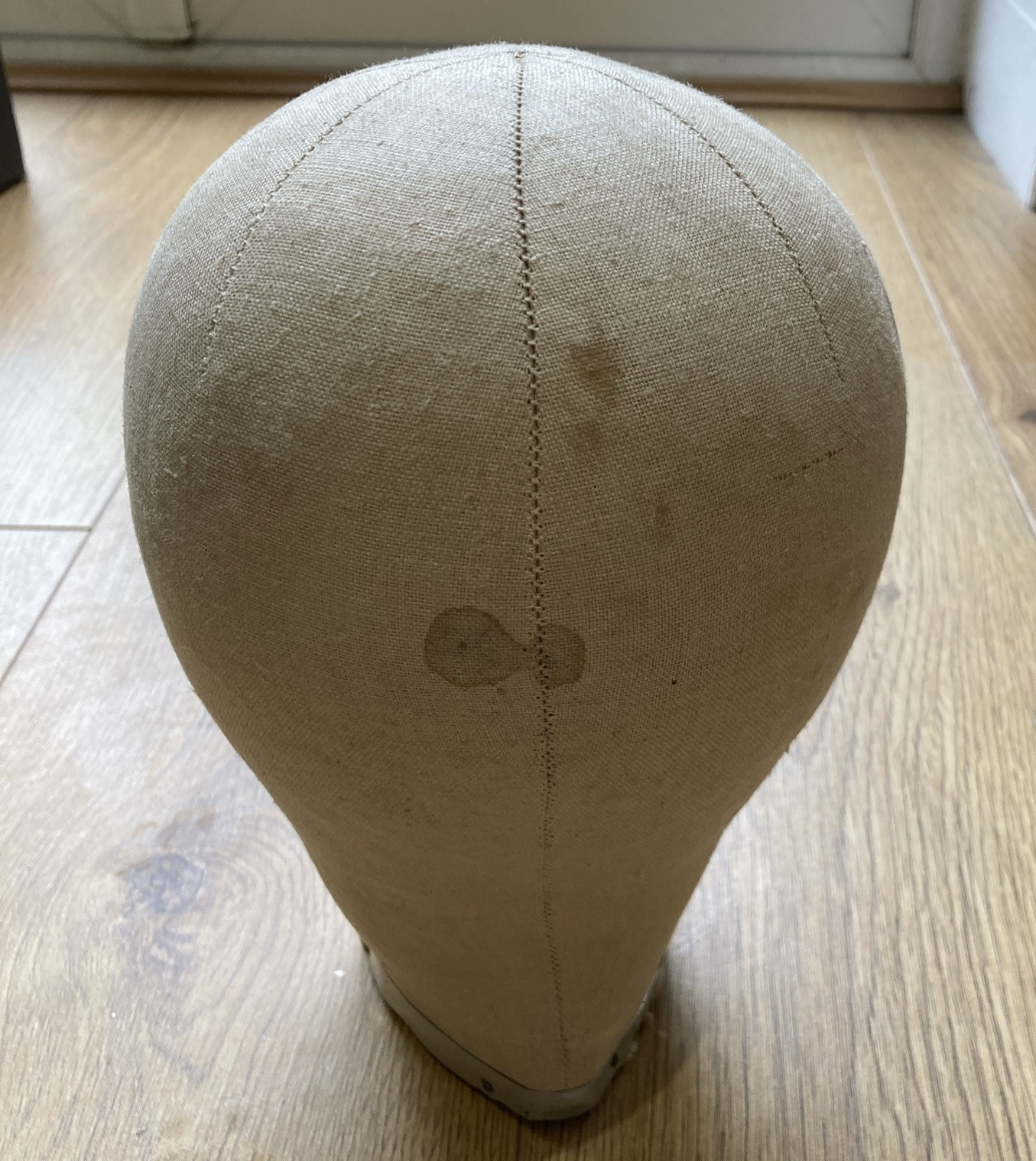 Vintage Millinery Canvas Cloth Mannequin Head Wig Hat Block, 21" 4