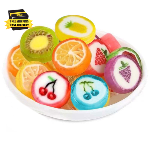 Fruit Slices Candy - Hard Candy 8 OZ Bag of Individually Wrapped Small Candy Fru