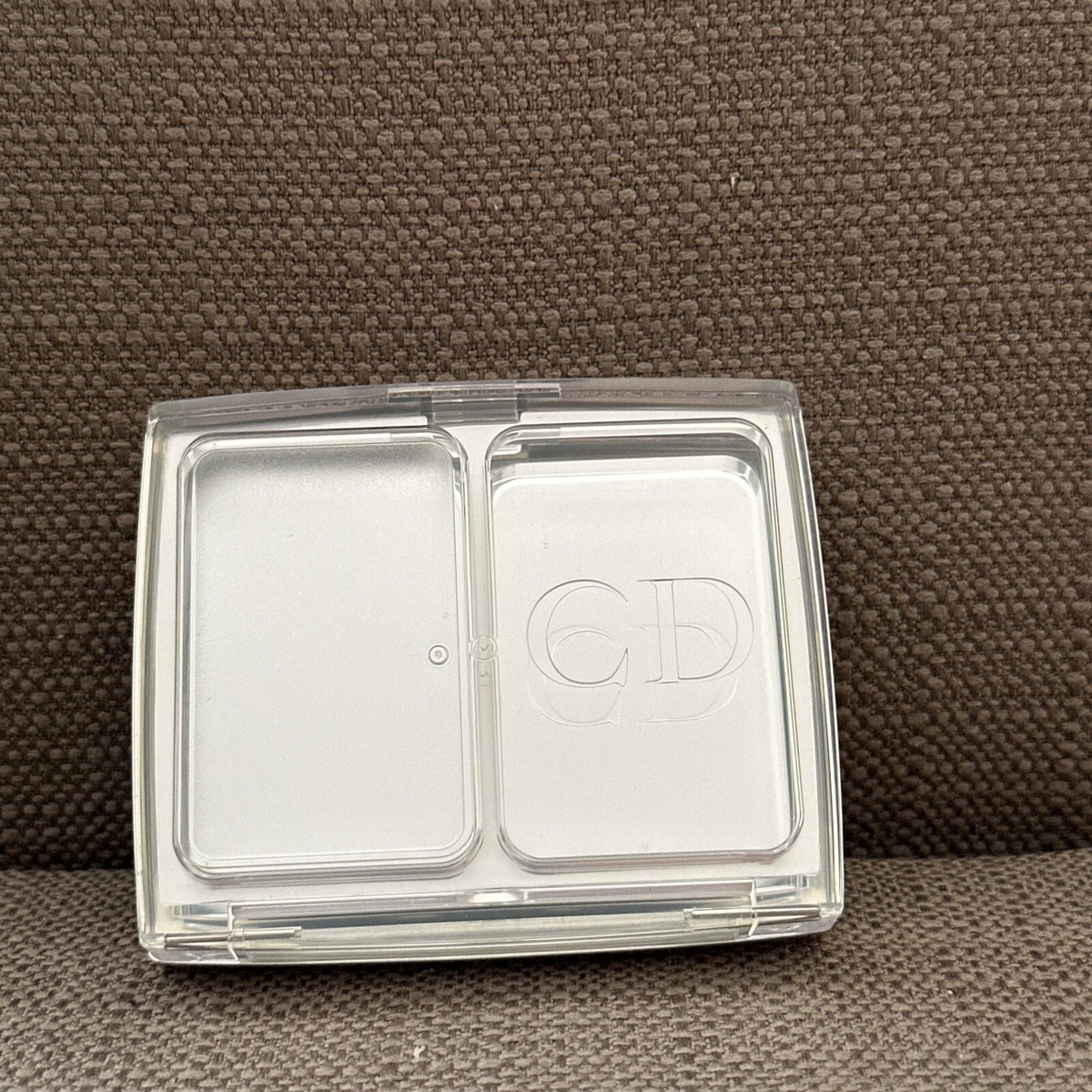 Christian Dior CD Silver make up mirror compact travel pill case