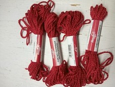 Lot Of 4 Needloft Plastic Canvas Yarn - 10 yards Red NOS