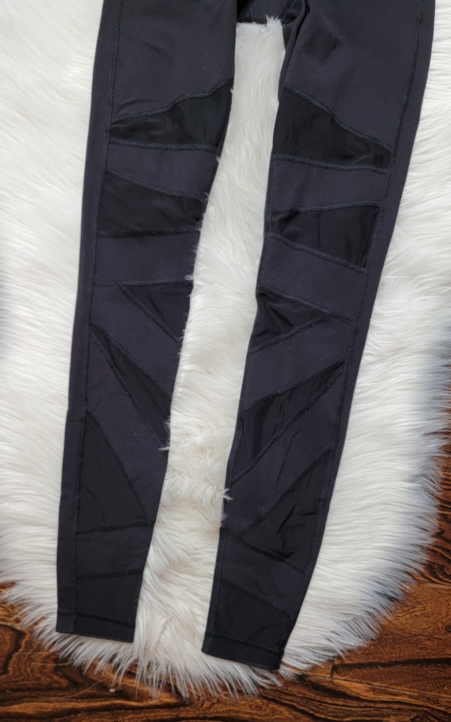 Lululemon High Times Solid Black Mesh Leggings Wo… - image 2