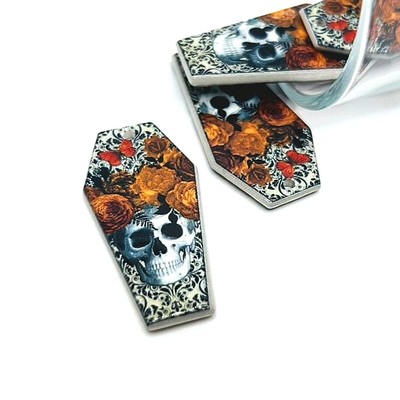 1, 4 or 20 BULK pcs Fall Dia de los Muertos Coffin Charms - US Seller - WH1408