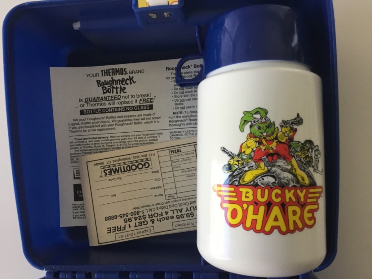 Bucky O'Hare Thermos Lunch Kit Box 1991 attached exterior