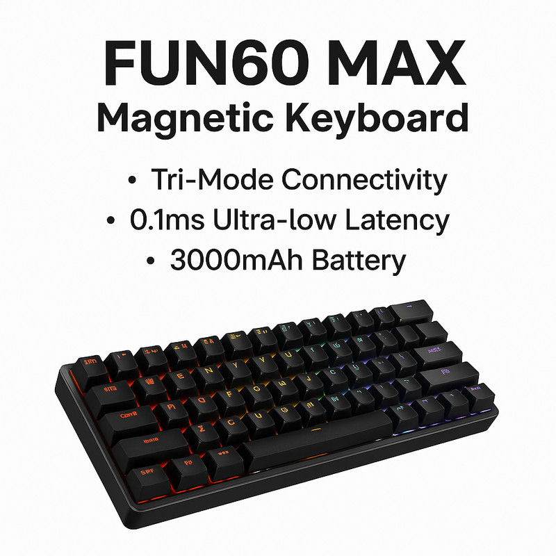 MonsGeek FUN60 PRO/MAX Magnetic Gaming Keyboard 0.01mm RT 8K 60% RGB Wired