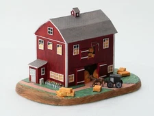 Danbury Mint - AMISH HAY BARN - Farm Sculpture - Buggy Wagon Horse - 1993