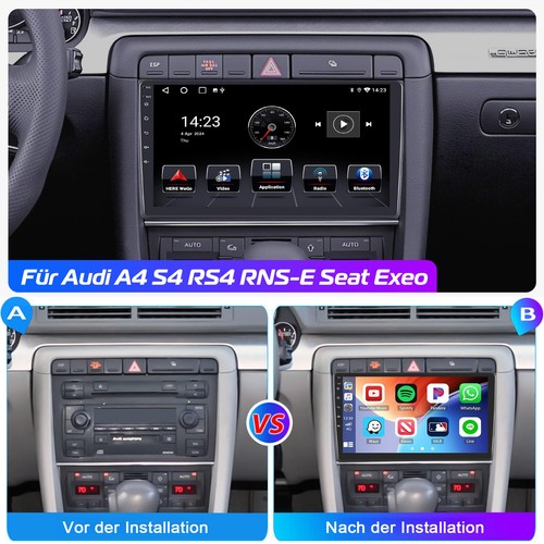 9" Carplay Android 13 4+64G Autoradio GPS NAV KAM Für Audi A4 B6 B7 8E SEAT Exeo - Bild 7 von 18
