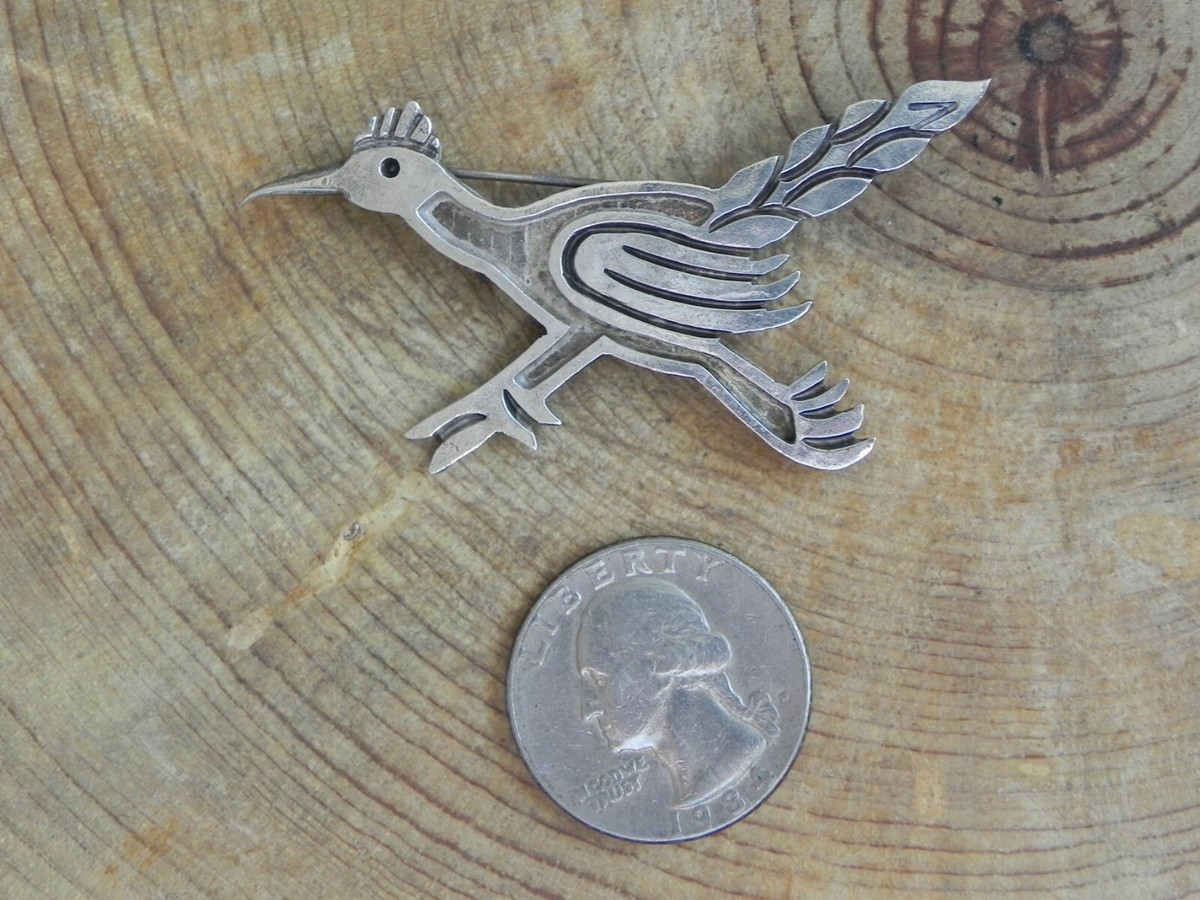 Sterling Silver ROADRUNNER Pin Navajo | eBay