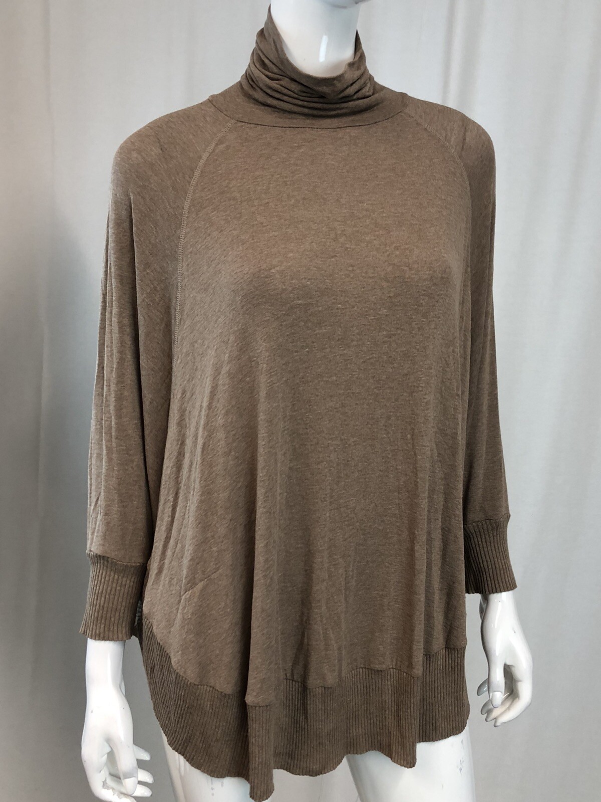 Zara Basic Evening Medium Brown Turtle Neck Knit … - image 3