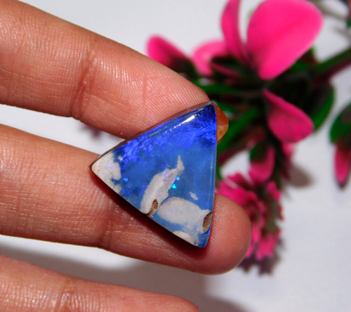 Australian Doublet Opal 17 Ct, Natural Gemstone Cabochon AA+ Quallity - Picture 2 of 5