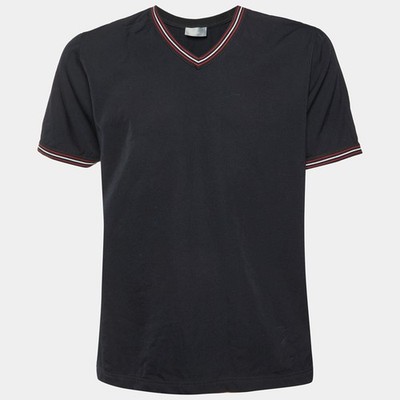 Dior Homme Black Wool Zip Detail VNeck TShirt M