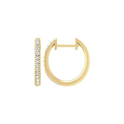 10K Gelbgold runde Lab Grown Diamant Creolen für Frauen