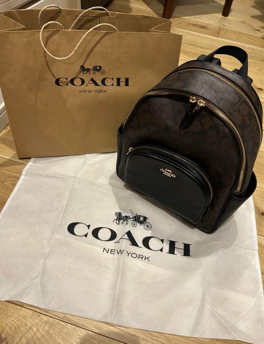 Coach Brown & Black Leather Backpack