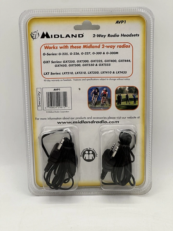 Midland AVP1 2-Way Radio PTT Headsets With Boom Microphone New In Packaging - Image 3 of 4