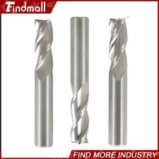 Findmall 3Pcs 3/8" 3 Flute End Mill Regular 2-1/2" Overall Length Carbide