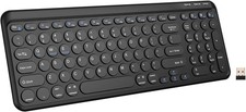 TECKNET Wireless Keyboard Bluetooth  2.4G USB, Up to 4-Device Connection, USB C