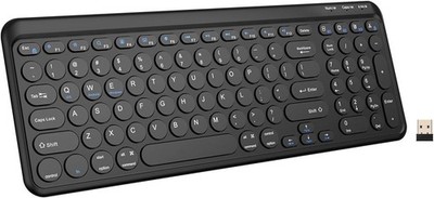 TECKNET Wireless Keyboard Bluetooth & 2.4G USB, Up to 4-Device Connection, USB C