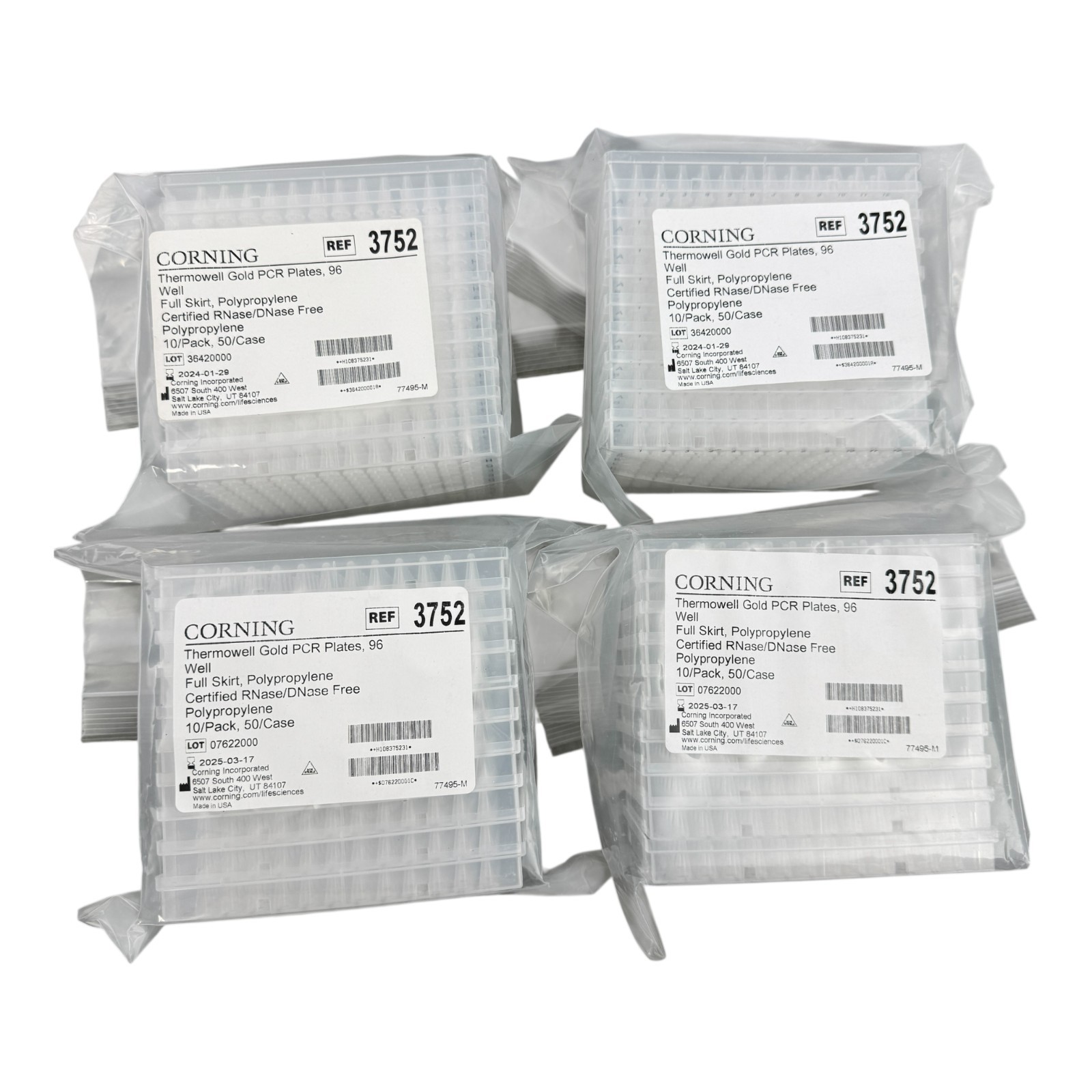 EXPIRED Corning Thermowell Gold PCR Plates, 96 WELL, Polypropylene 3752 4 Pack