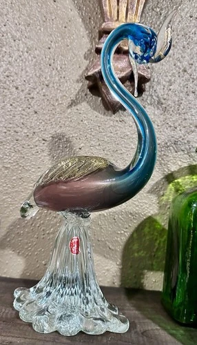 Vintage Murano Italian Art Glass Flamingo / Heron