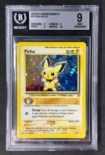 Pichu (Unlimited) graded BGS 9 for sale on eBay