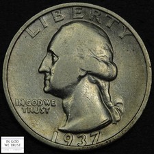 1937 S George Washington Silver Quarter 25C (Better Date!)