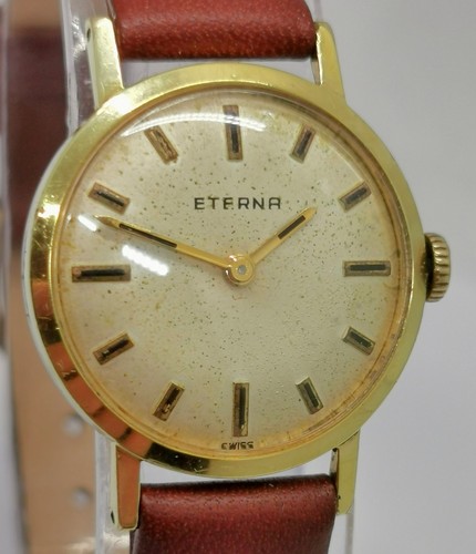 Vtg 1960 Eterna Gold Plated 17 Jewel Slimline Gold Plated Ladies Watch Cal 1435K - Picture 4 of 17