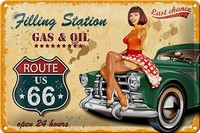 Schild Blech -Made In Germany- Pinup 30X20Cm Retro Garage Open 24 Metall Deko Bl