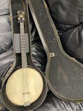 Vintage STELLA 4 String BANJO W/case. Closed Back PROJECT