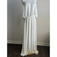 New Show Me Your MuMu Women XL White Strapless Maxi Dress Boho Bridal Shower