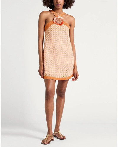 Pho Firenze Pink Orange Print Sleeveless Mini Dress Size Small Nice!