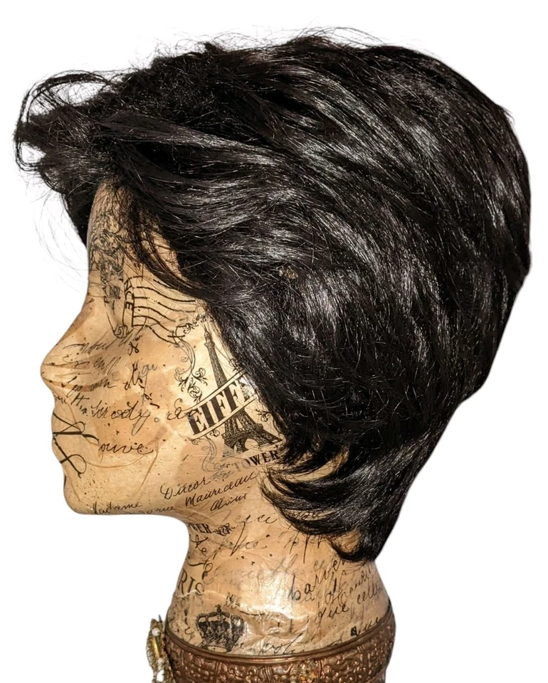 Tony of Beverly 假发 Dion 深棕色 #2 原装盒花边前短波浪 — 第 3/4 张图片