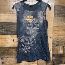 Harley Davidson Tank Top Silver Eagle Waterloo Iowa Graphic Print Sleeveless M