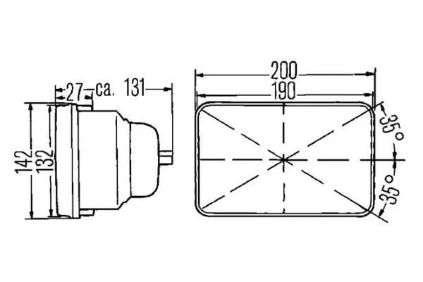 For Ford F-150 78-86 Headlight 7x6" Rectangular Chrome Factory Style Composite - Imagem 2 de 2