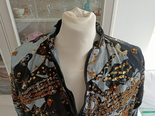 Vintage Damen Jacke 80er Jahre Gr. M Made in India 100% Seide - Bild 2 von 4