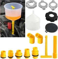 15PCS No Spill Car Coolant Funnel Kit, Free Vehicle Yellow/Black/White 