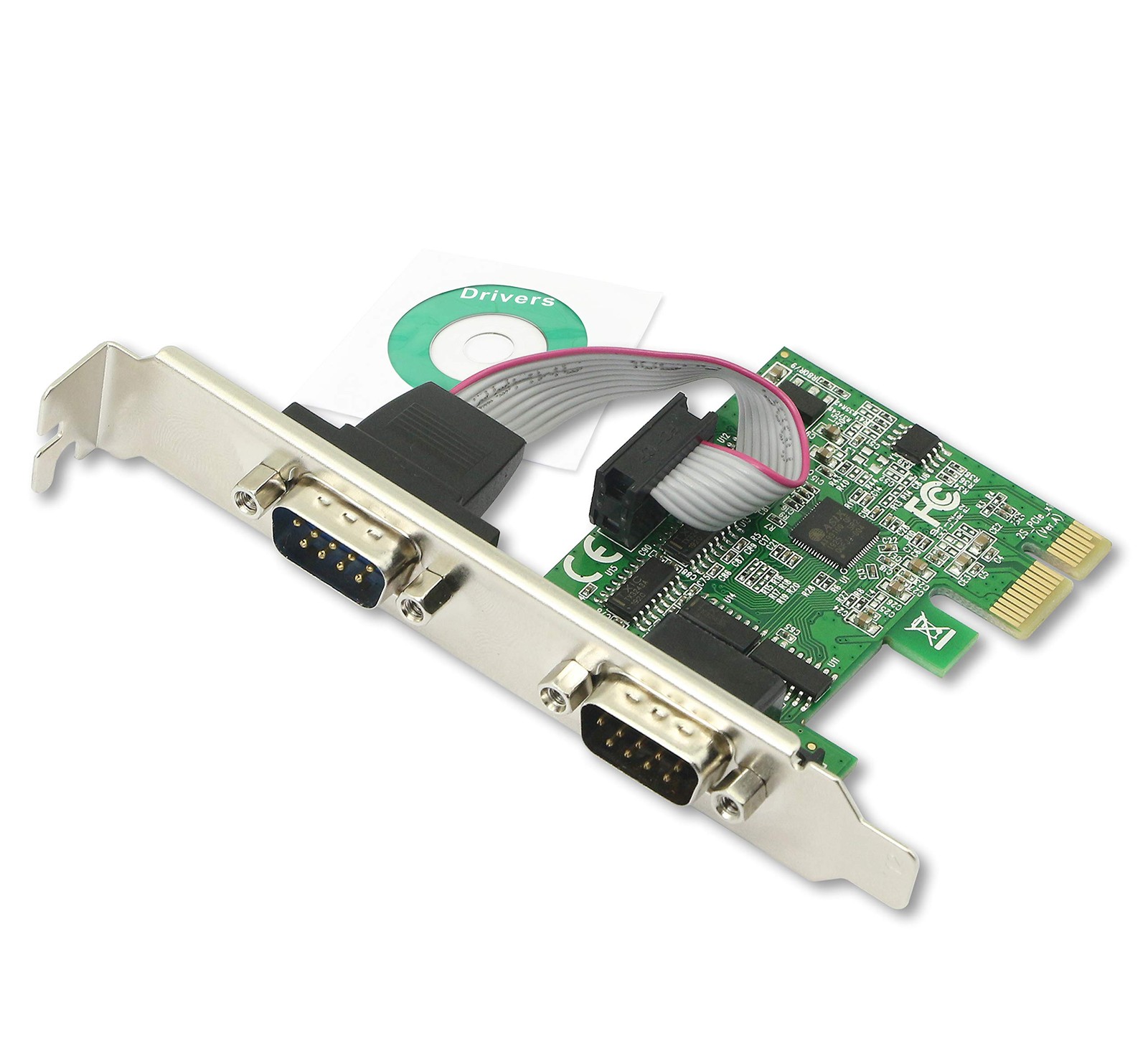Double Canal UART 16C1050 sur Carte PCIe RS232 à Deux Ports DB9 Série