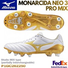 MIZUNO Soccer Cleats MONARCIDA NEO 3 PRO MIX White/Gold P1GC262250 2025 NEW
