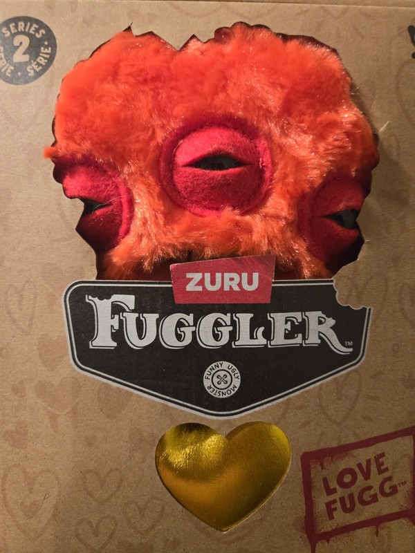 Zuru 9" Fuggler Love Fugg Red Valentine's Day Gold Heart Monster New Ugly Funny
