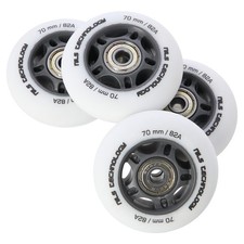 SET Inliner Ersatzrollen Inlineskates Räder 70x24 mm + Lager ABEC-9 Weiß Matt